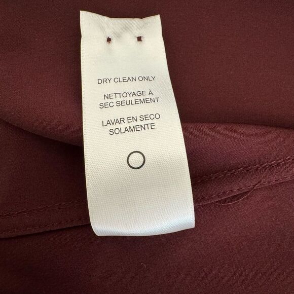 NWT Frame 100% Silk Bordeaux Button Down Long Sleeved Blouse Size Small - Picture 10 of 14